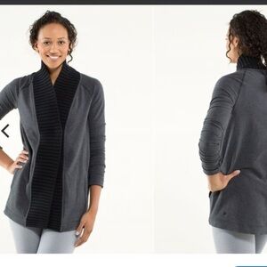 Lululemon Athletica Gray and Black Women's Cardigan